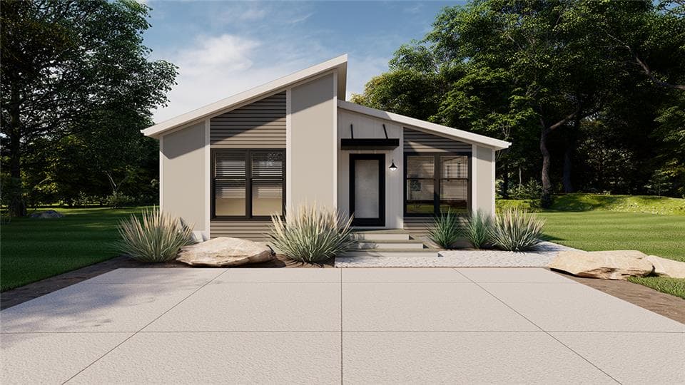 Accent ranch 30' hero, elevation, and exterior home features