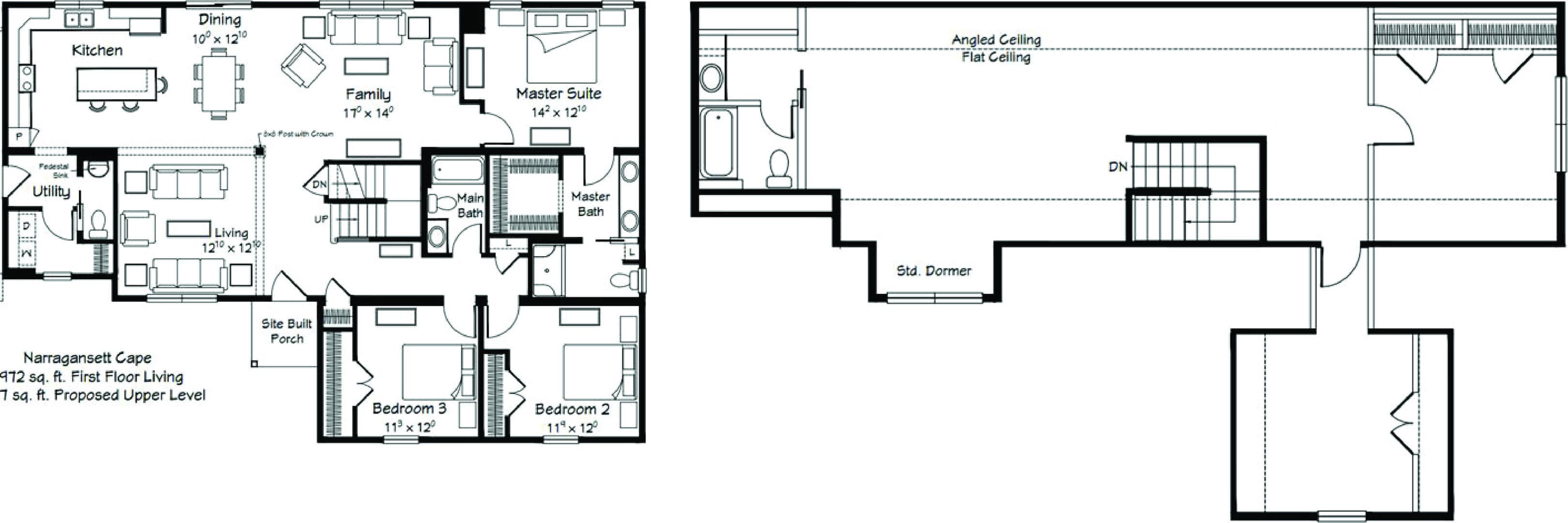 Narragansett floor plan home features