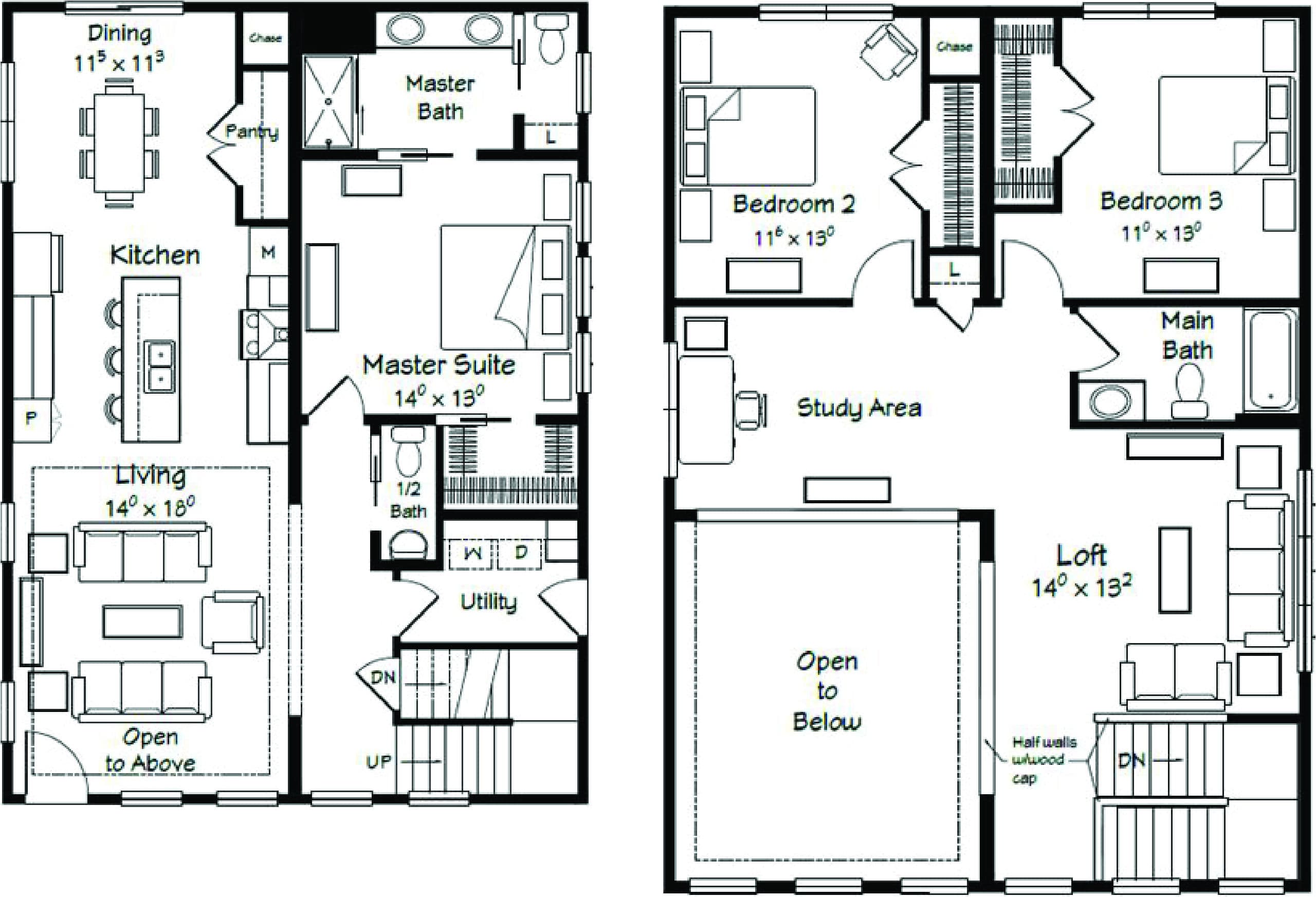Aries two story floor plan home features