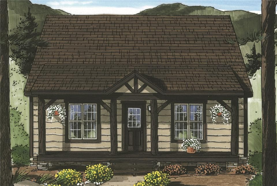 Skyview cottage ii hero, elevation, and exterior home features